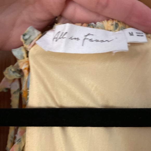 NWT All in Favor All in Yellow Floral Mini Dress - Picture 7 of 11